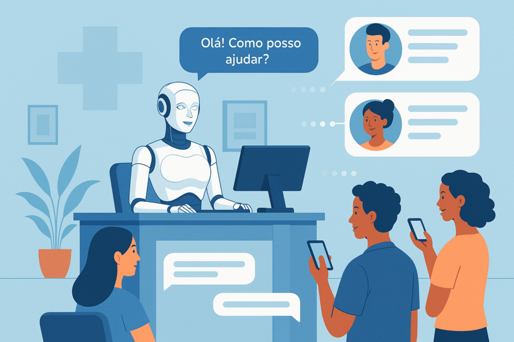 Descubra como clínicas estão usando inteligência artificial para automatizar recepção, qualificar pacientes e agendar consultas 24/7. Transforme seu atendimento com IA e aumente a eficiência sem perder o toque humano.
